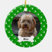 Kleeblatt Hearts Paws Custom Pet Puppy Dog Foto Keramik Ornament (Hinten)