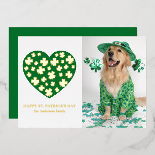 Kleeblatt Herz Kleeblatt Foto St. Patrick's Day Folien Feiertagskarte