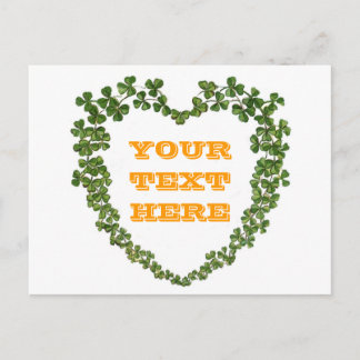 Kleeblatt-Herz Vintage St. Patrick's Day Postkarte