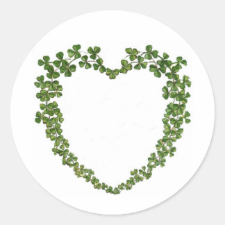 Kleeblatt-Herz Vintage St. Patrick's Day Runder Aufkleber