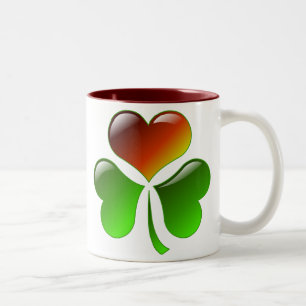 Kleeblatt-Herz Zweifarbige Tasse