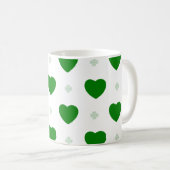 Kleeblatt & Herzen Klassischer Becher Kaffeetasse (VorderseiteRechts)