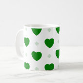 Kleeblatt & Herzen Klassischer Becher Kaffeetasse (Vorderseite Links)