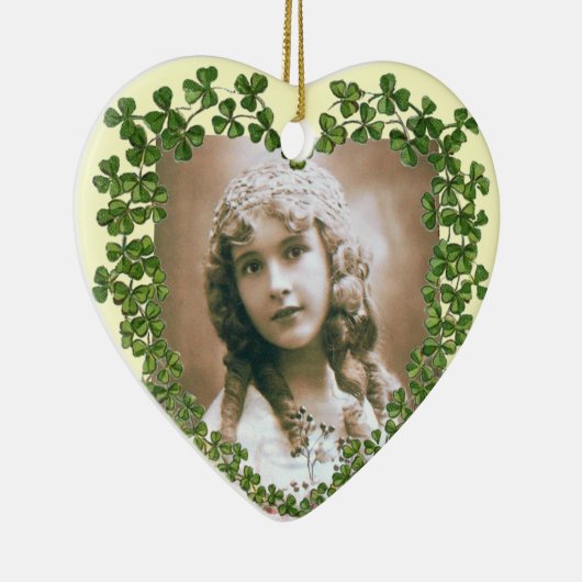 KLEEBLATT-HERZFOTOVORLAGE VON SAINT PATRICK KERAMIK ORNAMENT (Rechts)