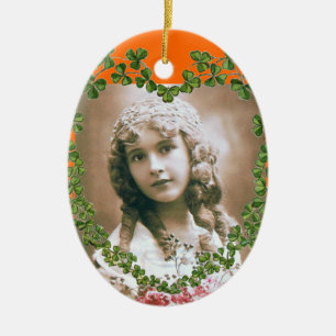 KLEEBLATT-HERZFOTOVORLAGE VON SAINT PATRICK KERAMIKORNAMENT