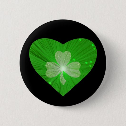 Kleeblatt Herztaste Abzeichen schwarz Button (Vorderseite)