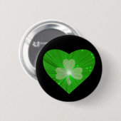 Kleeblatt Herztaste Abzeichen schwarz Button (Vorne & Hinten)