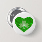 Kleeblatt Herztaste Abzeichen weiß Button (Vorne & Hinten)