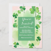 Kleeblatt Hintergrund St. Patrick's Day Einladung (Vorderseite)