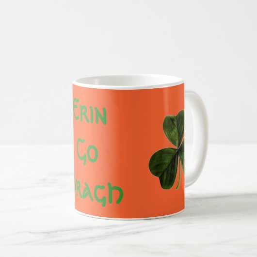 Kleeblatt, homehat, Erin gehen Bragh Kaffeetasse (VorderseiteRechts)