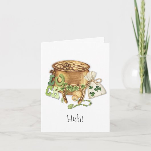 Kleeblatt Horseshoe Luck Funny St Patricks Day Car Ankündigung (Vorderseite)