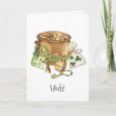 Kleeblatt Horseshoe Luck Funny St Patricks Day Car Ankündigung (Vorderseite)