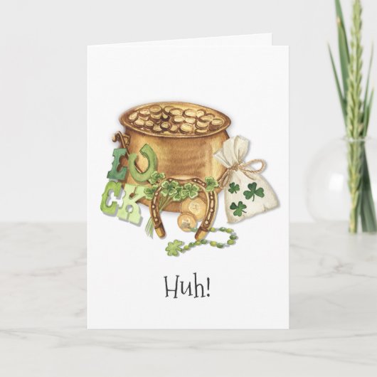 Kleeblatt Horseshoe Luck Funny St Patricks Day Car Ankündigung (Vorderseite)