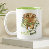 Kleeblatt Horseshoe Luck Funny St Patricks Day Zweifarbige Tasse