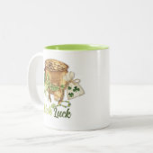 Kleeblatt Horseshoe Luck Funny St Patricks Day Zweifarbige Tasse (Vorderseite Links)