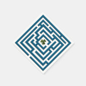 Kleeblatt in Blue Labyrinth Challenge Serviette (Ecke)