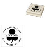 Kleeblatt in Circle Rücksendeadresse Briefmarke Gummistempel (Stempel)