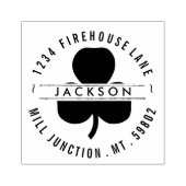 Kleeblatt in Circle Rücksendeadresse Briefmarke Gummistempel (Prägung)