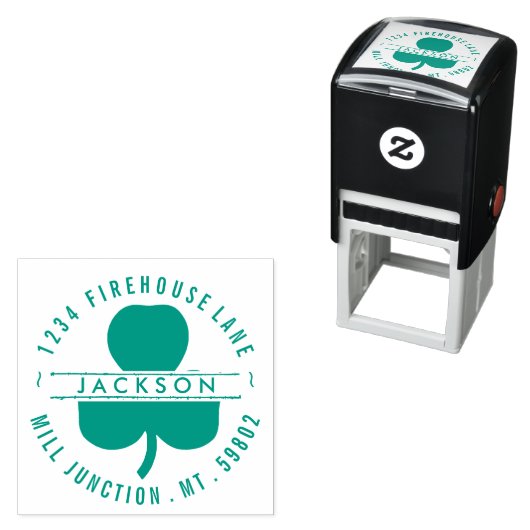 Kleeblatt in Circle Self-Ink Rücksendeadresse Brie Permastempel (Beispiel)