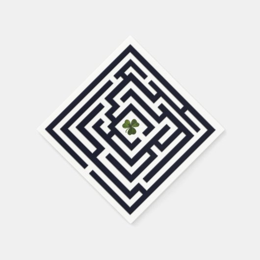 Kleeblatt in der Black Labyrinth Challenge Serviette (Ecke)