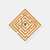 Kleeblatt in Orange Labyrinth Challenge Serviette (Ecke)