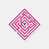 Kleeblatt in Pink Labyrinth Challenge Serviette (Ecke)