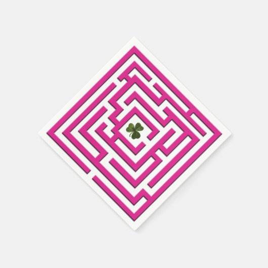 Kleeblatt in Pink Labyrinth Challenge Serviette (Ecke)