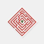 Kleeblatt in Red Labyrinth Challenge Serviette (Ecke)