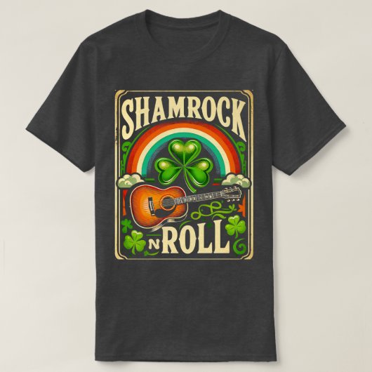 Kleeblatt in Roll Guitar St Patricks Day Men K T-Shirt (Design vorne)