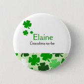Kleeblatt irischer NAMENSumbau personalisierter Button (Vorderseite)
