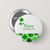 Kleeblatt irischer NAMENSumbau personalisierter Button (Vorne & Hinten)