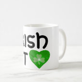 Kleeblatt "Irish at (heart)" Tasse weiß (VorderseiteRechts)