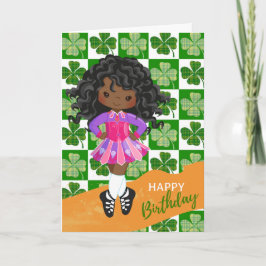 Kleeblatt Irish Dance Black Girl Geburtstag Karte