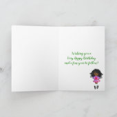 Kleeblatt Irish Dance Black Girl Geburtstag Karte (Innenseite)