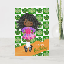 Kleeblatt Irish Dance Black Girl Geburtstag