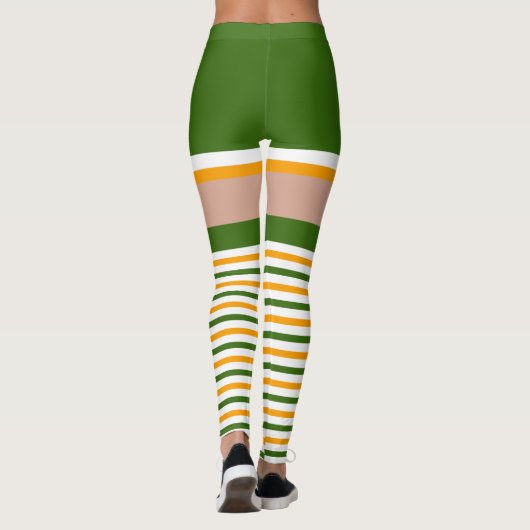 Kleeblatt Irish Green Orange St Patricks Day Leggings (Rückseite)