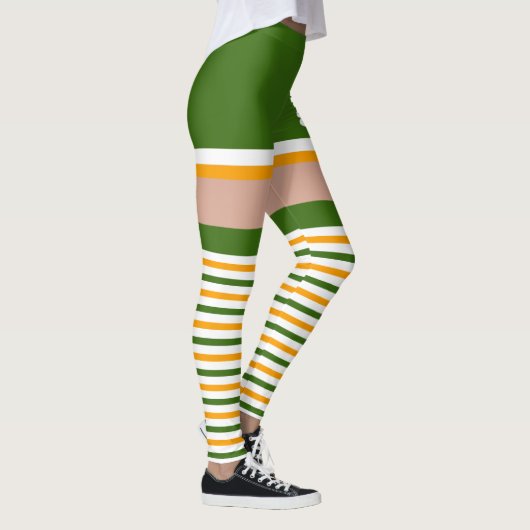 Kleeblatt Irish Green Orange St Patricks Day Leggings (Rechts)