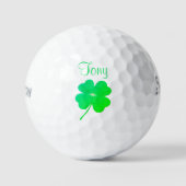 Kleeblatt Irish Green St Patricks Day Golf Balls Golfball (Vorderseite)