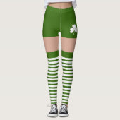 Kleeblatt Irish Green St Patricks Day Novelty Spaß Leggings (Vorderseite)