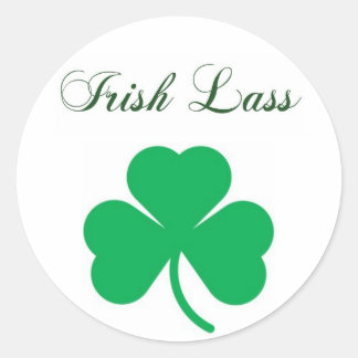 Kleeblatt-Irish Lass Runder Aufkleber