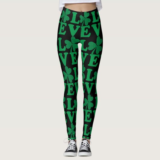 Kleeblatt Irish Liebe Leggings (Vorderseite)