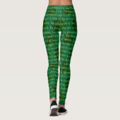 Kleeblatt Irish Poem St. Patrick Typografy Green Leggings (Rückseite)