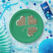 Kleeblatt Irish Symbol Clover Irland Gold Elegant Pappteller (Party)