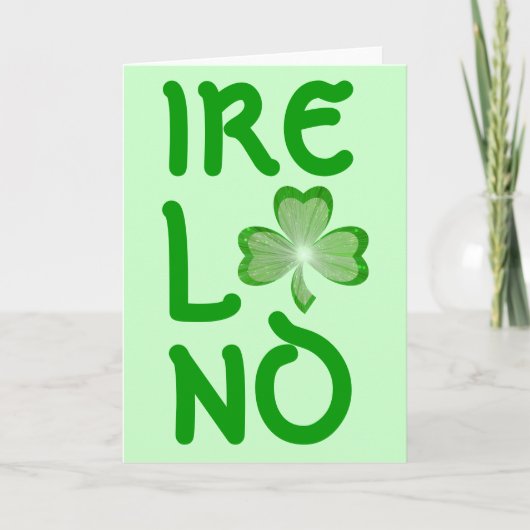 Kleeblatt "Irland" Grün Karte (Vorderseite)