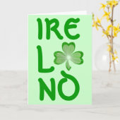 Kleeblatt "Irland" Grün Karte (Gelbe Blume)