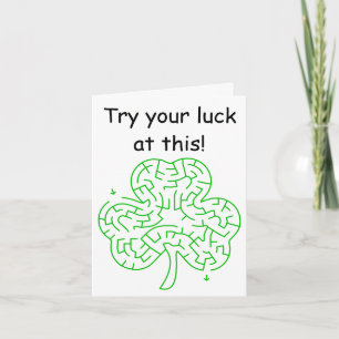 Kleeblatt-Irrgartenkarte für Kinder St. Patrick's Karte