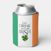 Kleeblatt isst trinken und irische Flagge führen Dosenkühler (Kanne Vorderseite)