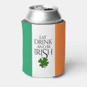 Kleeblatt isst trinken und irische Flagge führen Dosenkühler (Kanne Rückseite)