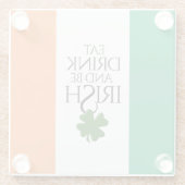 Kleeblatt isst trinken und irische Flagge führen Glasuntersetzer (Rückseite)