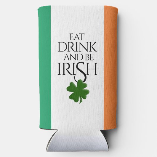 Kleeblatt isst trinken und irische Flagge führen Selters Dosenkühler (Rückseite)